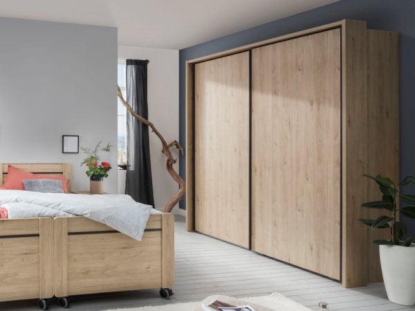 Moderní ložnice Brüssel dub stein/tmavá břidlice 4