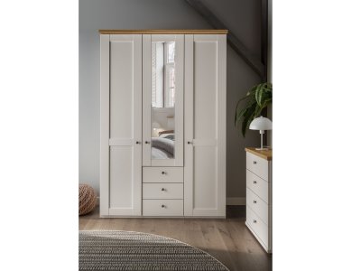 Šatní skříň MARLOW bílá/dub bianco