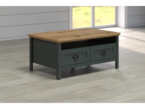 Konferenční stolek STANTON (220911804) tmavě zelená/dub Evoke