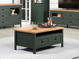 Konferenční stolek STANTON (220911804) tmavě zelená/dub Evoke