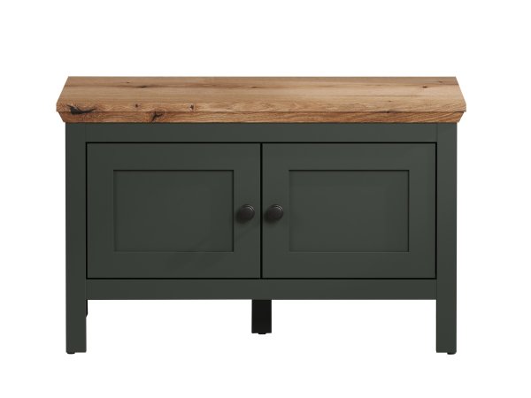 Lavice/botník do předsíně STANTON (typ 2209-310-04) tmavě zelená/dub Evoke