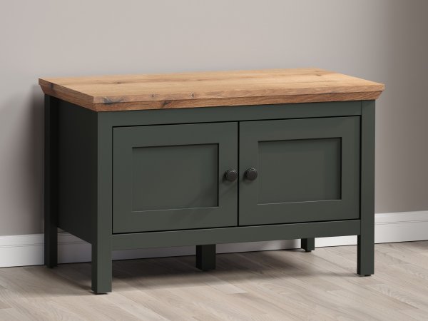 Nábytek do předsíně STANTON tmavě zelená/dub Evoke