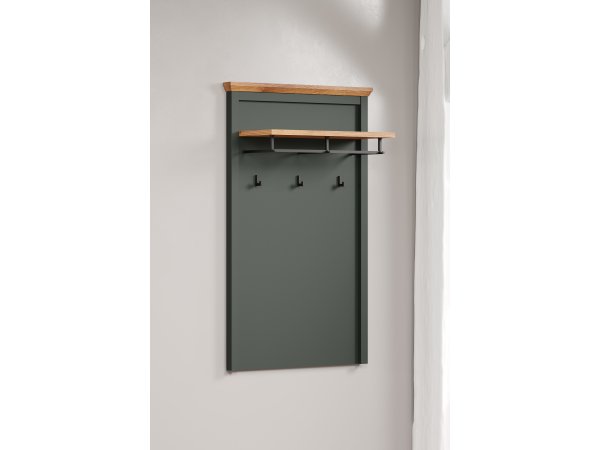 Věšák do předsíně STANTON (typ 2209-440-04) tmavě zelená/dub Evoke