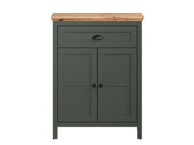 Komoda do předsíně STANTON (typ 2209-867-04) tmavě zelená/dub Evoke