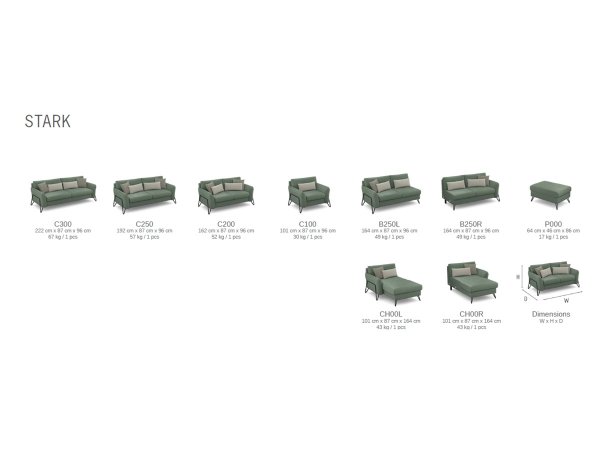 Designová pohovka 3-sed STARK 2