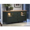 Komoda do obývacího pokoje včetně LED osvětlení STANTON (typ 220987004) tmavě zelená/dub Evoke