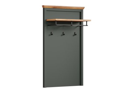 Věšák do předsíně STANTON (typ 2209-440-04) tmavě zelená/dub Evoke