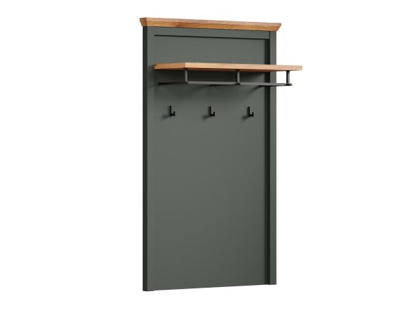 Věšák do předsíně STANTON (typ 2209-440-04) tmavě zelená/dub Evoke