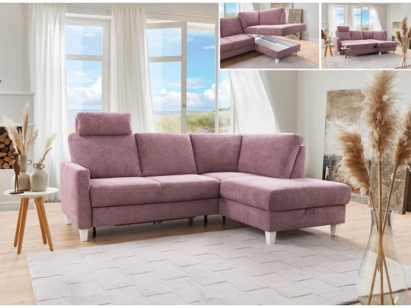 Malá rohová rozkládací sedací souprava ve skandinávském stylu SUMMER 2