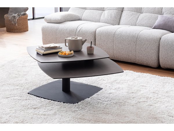 Konferenční stolek SUSAKI keramika antracit/kov černý mat