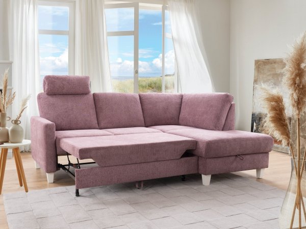 Malá rohová rozkládací sedací souprava ve skandinávském stylu SUMMER 2