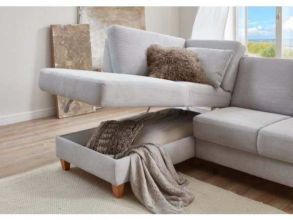 Malá rohová rozkládací sedací souprava ve skandinávském stylu SUMMER