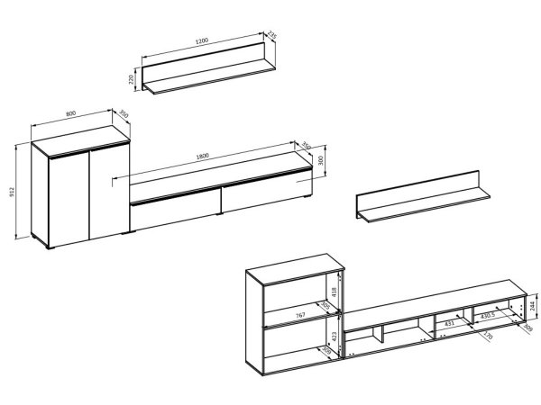 Nábytek do obývacího pokoje TANA dub wotan