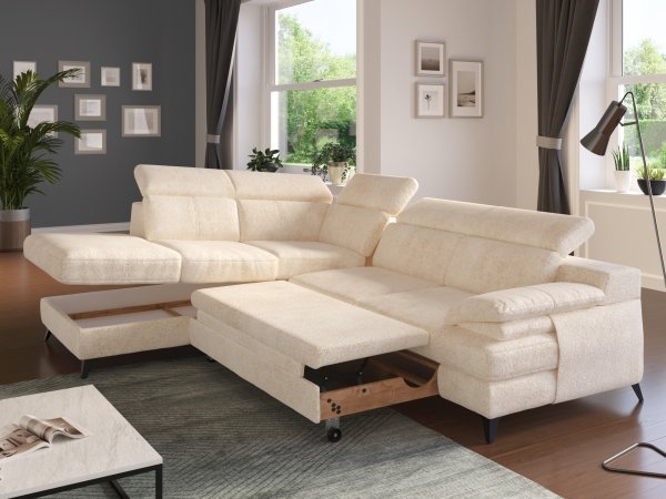 Rozkládací rohová sedací souprava s polohovatelnými opěrkami TITUS 3