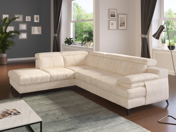 Rozkládací rohová sedací souprava s polohovatelnými opěrkami TITUS 3