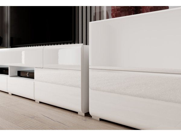 Moderní obývací stěna TOLEDO 1 bílá/bílý lesk