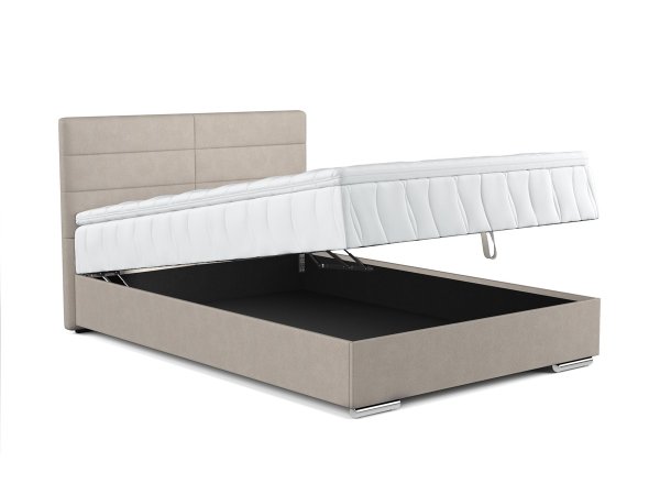 Čalouněná postel s úložným prostorem a topperem TOM 140x200
