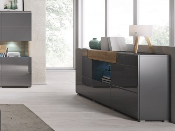 Komoda TOLEDO (typ 26) dub Grandson/šedý lesk