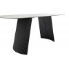 Jídelní stůl TOBELO bílý mramor, podnož černá matná