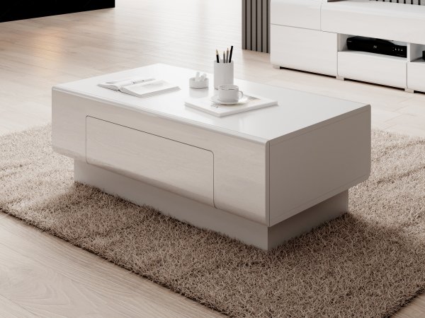 Moderní obývací stěna TOLEDO 1 bílá/bílý lesk