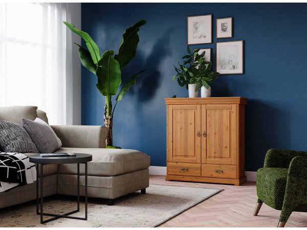 Skříň KANIA 2-dvéřová nízká z finské borovice