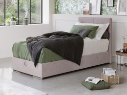 Čalouněná postel s úložným prostorem a topperem TOM 90x200