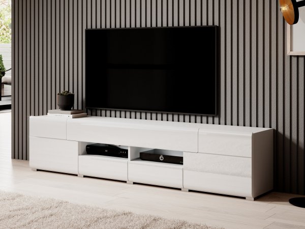 Moderní obývací stěna TOLEDO 1 bílá/bílý lesk