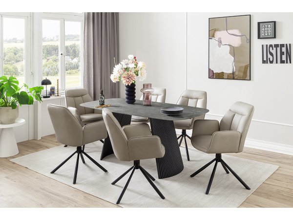 Jídelní otočná židle RAFAELA S s područkami, cappuccino