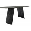 Jídelní stůl TOBELO antracitový mramor, podnož černá matná