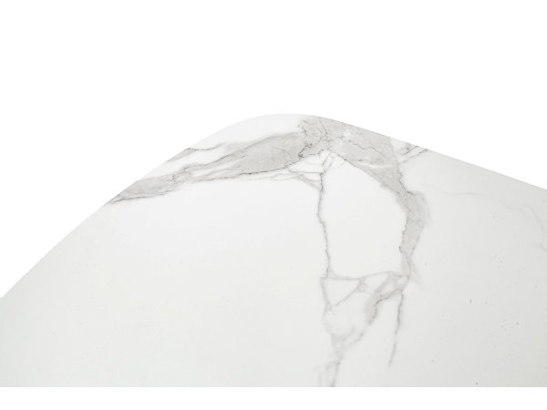 Jídelní stůl TOBELO bílý mramor, podnož černá matná