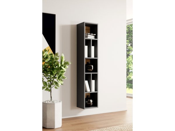 Závěsný regál TOLEDO (typ 88) dub Grandson/šedý lesk