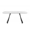 Jídelní stůl TOBELO bílý mramor, podnož černá matná