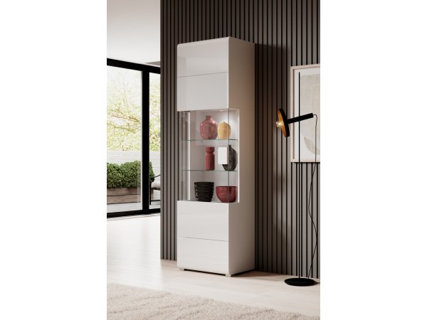 Moderní obývací stěna TOLEDO 1 bílá/bílý lesk