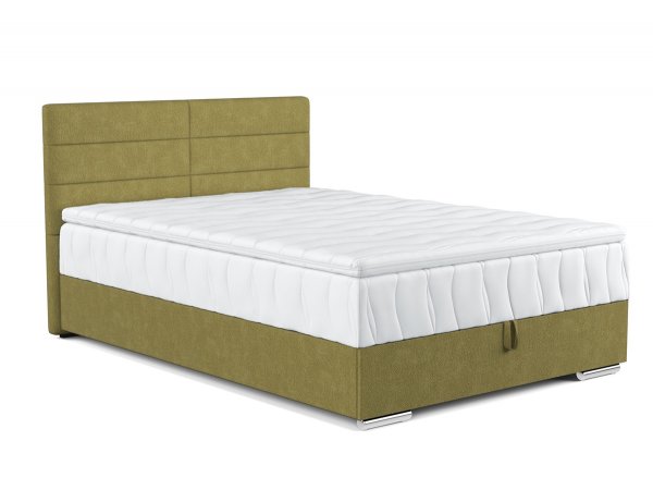 Čalouněná postel s úložným prostorem a topperem TOM 120x200