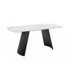 Jídelní stůl TOBELO bílý mramor, podnož černá matná