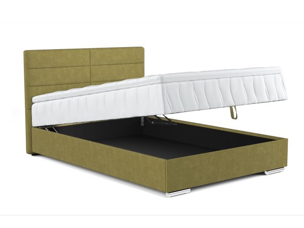 Čalouněná postel s úložným prostorem a topperem TOM 120x200