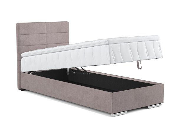 Čalouněná postel s úložným prostorem a topperem TOM 90x200