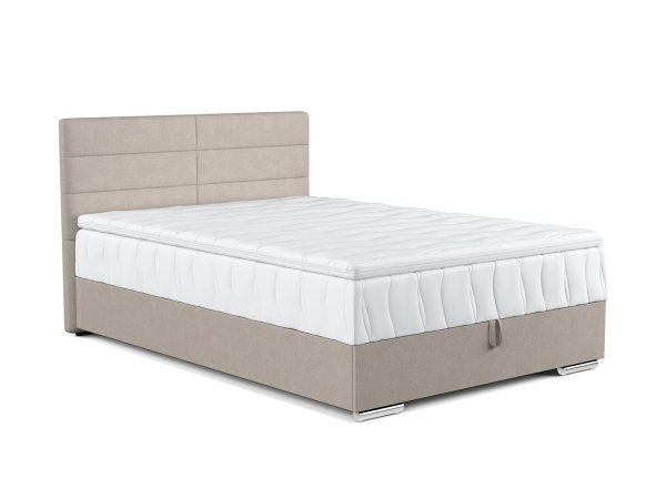 Čalouněná postel s úložným prostorem a topperem TOM 140x200
