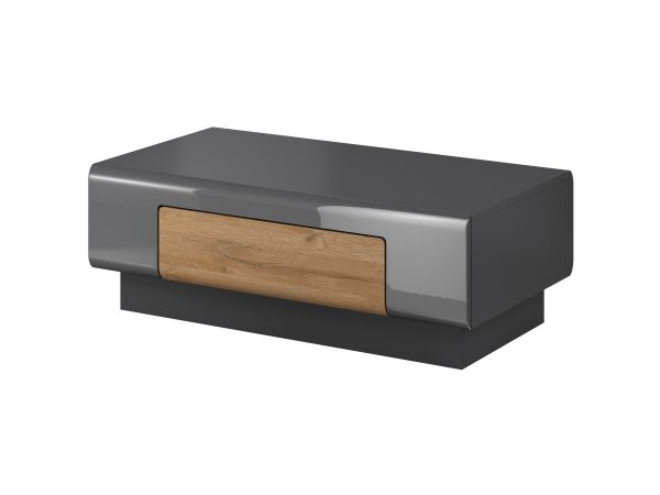 Moderní obývací stěna TOLEDO dub Grandson/šedý lesk