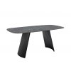 Jídelní stůl TOBELO antracitový mramor, podnož černá matná