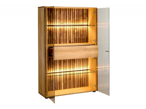 TRAMONTO dubový nábytek do obývacího pokoje včetně osvětlení