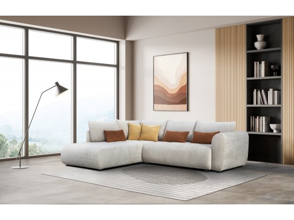 Stylová rohová rozkládací sedací souprava TREZZO