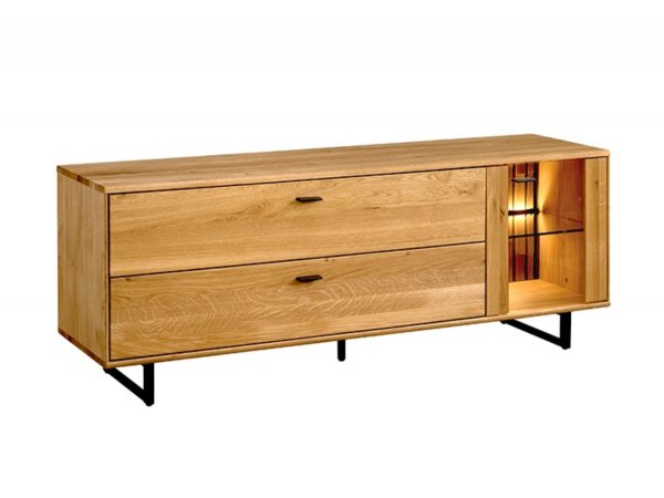 TRAMONTO dubový nábytek do obývacího pokoje včetně osvětlení