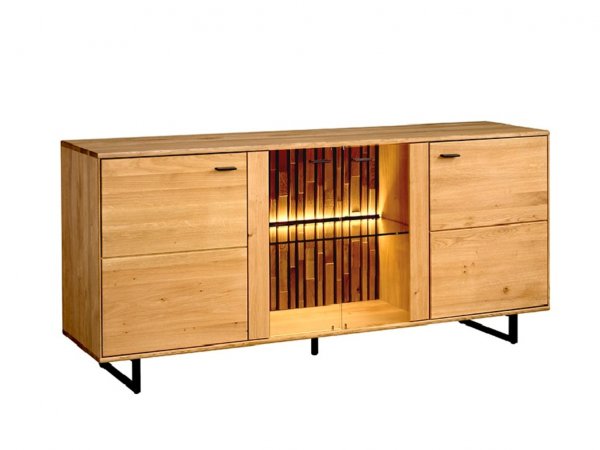 TRAMONTO dubový nábytek do obývacího pokoje včetně osvětlení