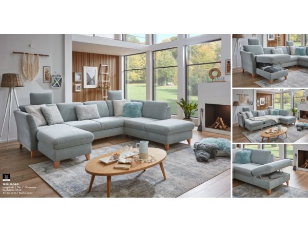 Sedací souprava ve skandinávském stylu TRELLEBORG ve tvaru U