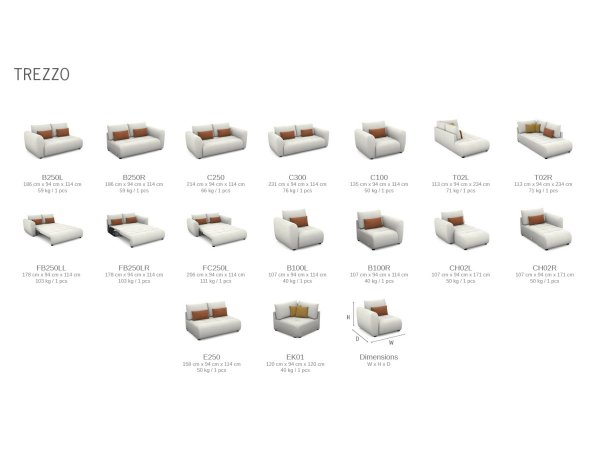 Stylová rohová rozkládací sedací souprava TREZZO