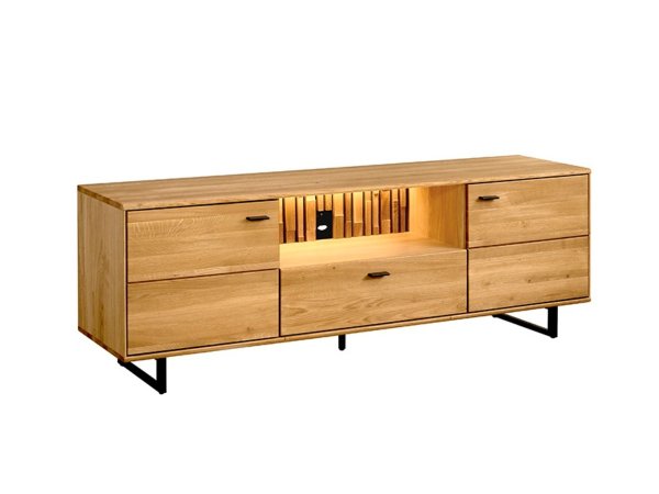 TRAMONTO dubový nábytek do obývacího pokoje včetně osvětlení