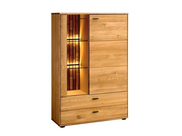 TRAMONTO dubový nábytek do obývacího pokoje včetně osvětlení