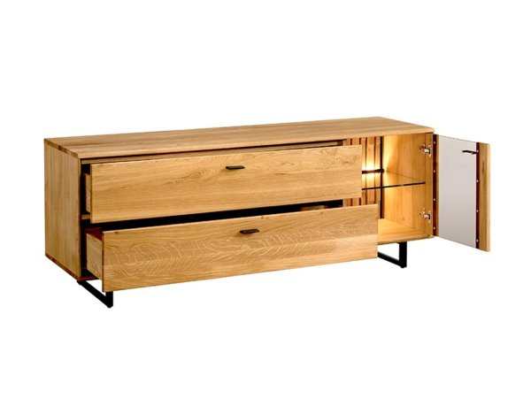 Dubová televizní komoda včetně osvětlení TRAMONTO typ 21