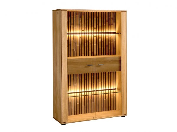 TRAMONTO dubový nábytek do obývacího pokoje včetně osvětlení